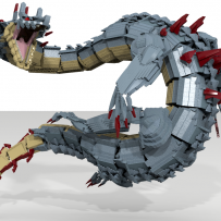 用LEGO做出"魔物獵人 中的 海龍"